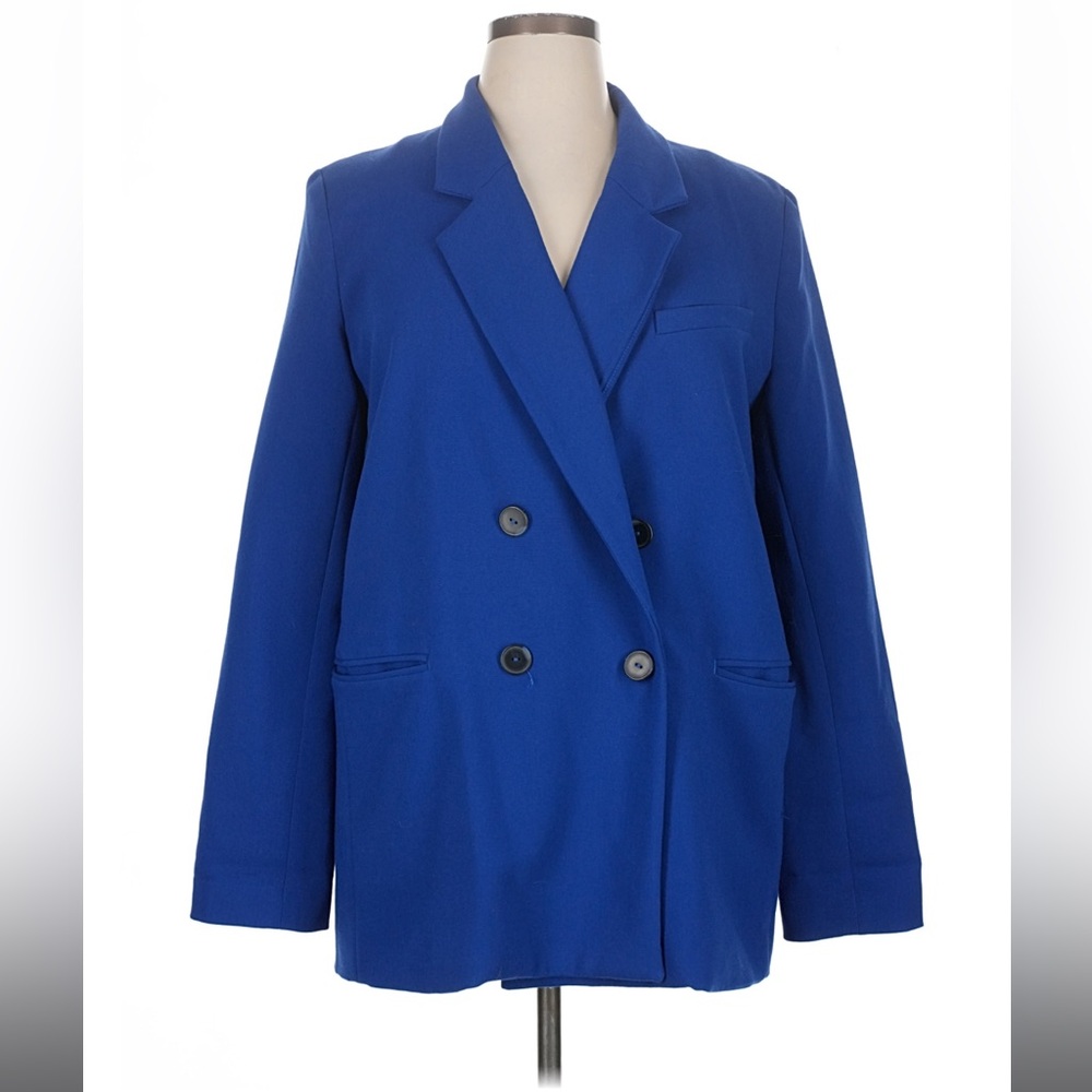 Anthropologie Royal Blue Double-Breasted Blazer - Size 14